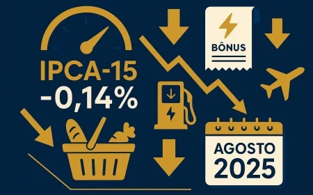 IPCA-15 de agosto tem deflação de 0,14%: o que caiu, por que caiu e o que isso diz sobre a inflação até o fim de 2025