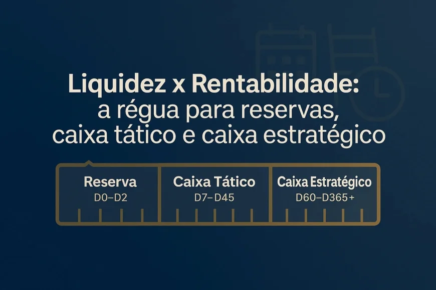Liquidez x rentabilidade: a régua para reservas, caixa tático e caixa estratégico