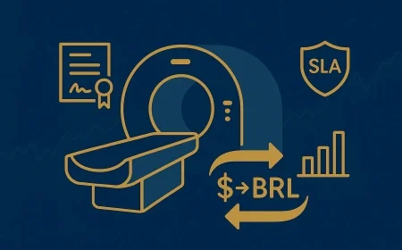 Saúde: equipamentos em dólar e financiamento — como proteger orçamento, margem e cronograma