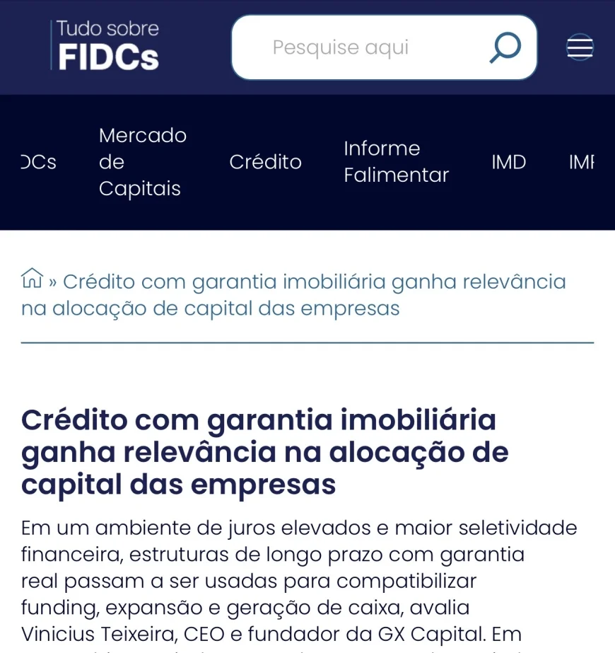 Crédito com garantia imobiliária ganha relevância na alocação de capital das empresas