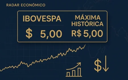 Ibovespa bate recorde e dólar cai a R$ 5,00