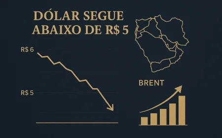 Dólar segue abaixo de R$ 5 com tensão no Oriente Médio