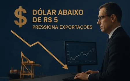 Dólar abaixo de R$ 5 pressiona exportações