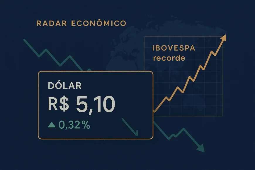 Dólar cai a R$ 5,10 e Bolsa bate recorde