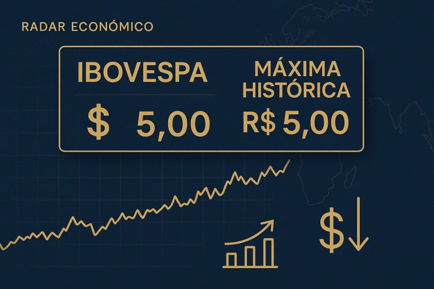 Ibovespa bate recorde e dólar cai a R$ 5,00