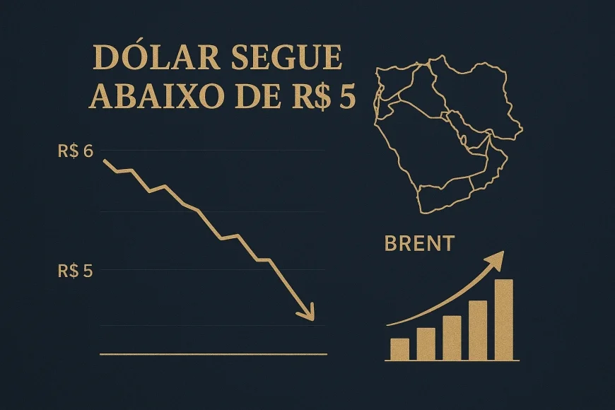Dólar segue abaixo de R$ 5 com tensão no Oriente Médio