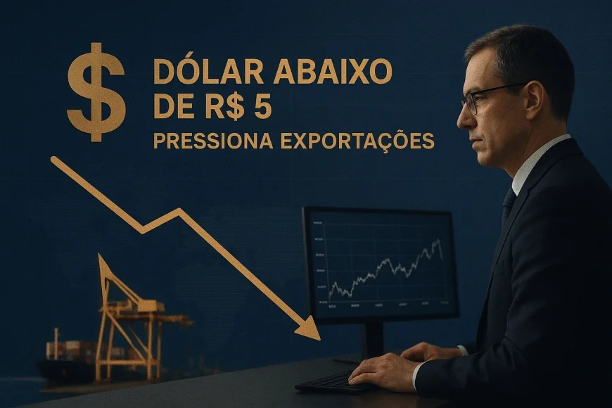 Dólar abaixo de R$ 5 pressiona exportações
