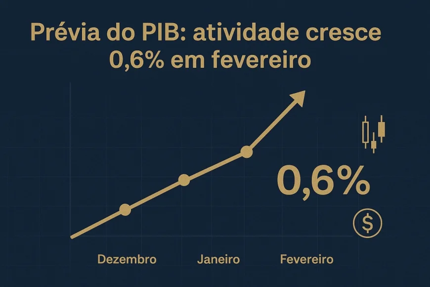 Prévia do PIB: atividade cresce 0,6% em fevereiro