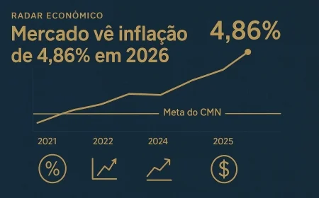 Mercado vê inflação de 4,86% em 2026
