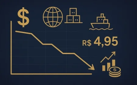 Dólar cai a R$ 4,95 e mexe com o caixa