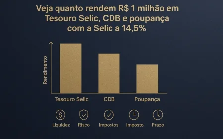 Tesouro, CDB ou poupança com Selic a 14,5%