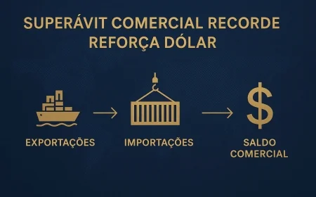 Superávit comercial recorde reforça dólar