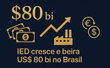 IED cresce e beira US$ 80 bi no Brasil