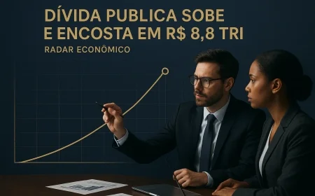 Dívida pública sobe e encosta em R$ 8,8 tri