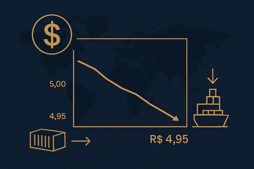 Dólar rompe R$ 4,95 e fecha em mínima de 2 anos