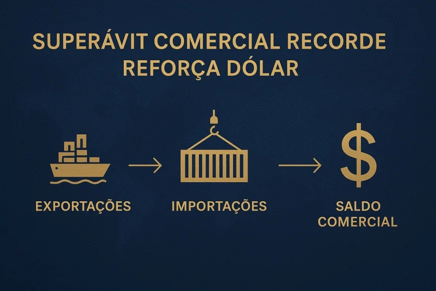 Superávit comercial recorde reforça dólar