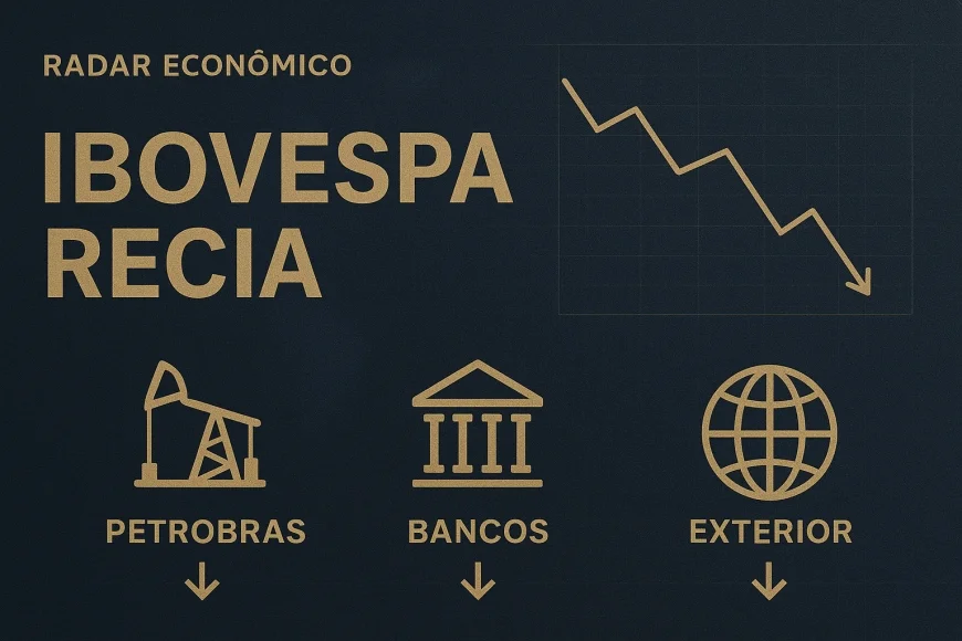 Ibovespa cai com Petrobras, bancos e exterior