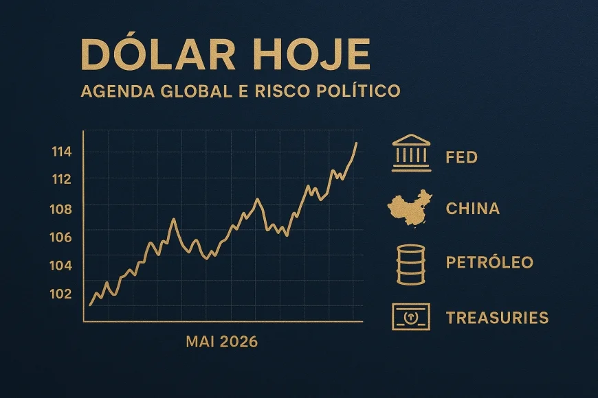 Dólar hoje: agenda global e risco político