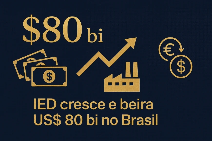 IED cresce e beira US$ 80 bi no Brasil