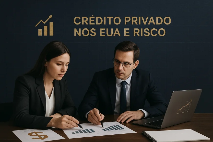 Analistas financeiros avaliando risco cambial e crédito corporativo