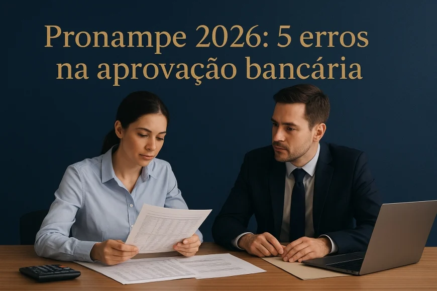 Empresária revisando extratos e planilhas antes de solicitar crédito bancário