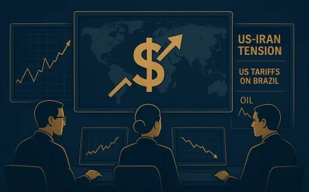 Dólar oscila com tensão EUA-Irã e tarifaço