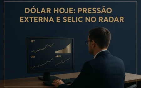 Dólar hoje: pressão externa e Selic no radar