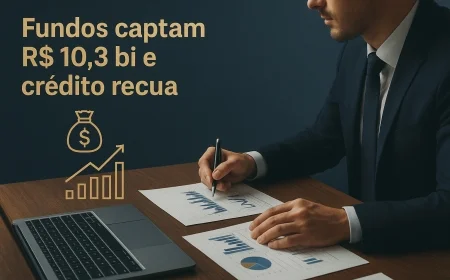 Fundos captam R$ 10,3 bi e crédito recua