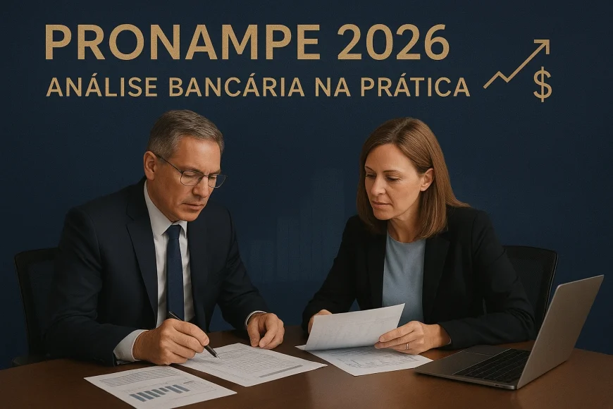 CFO e contador revisando documentos para análise de crédito empresarial