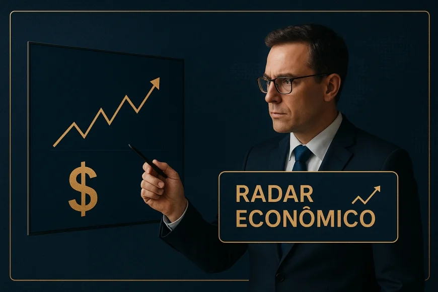 Analista financeiro revisando dados de inflação e curva de juros em tela