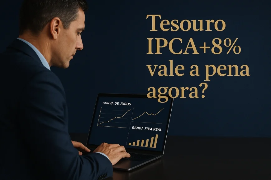 Investidor analisando curva de juros e inflação em tela de operação