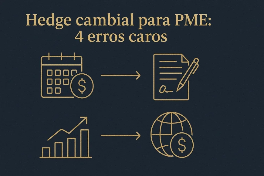 Equipe financeira analisando contratos cambiais e fluxo de caixa