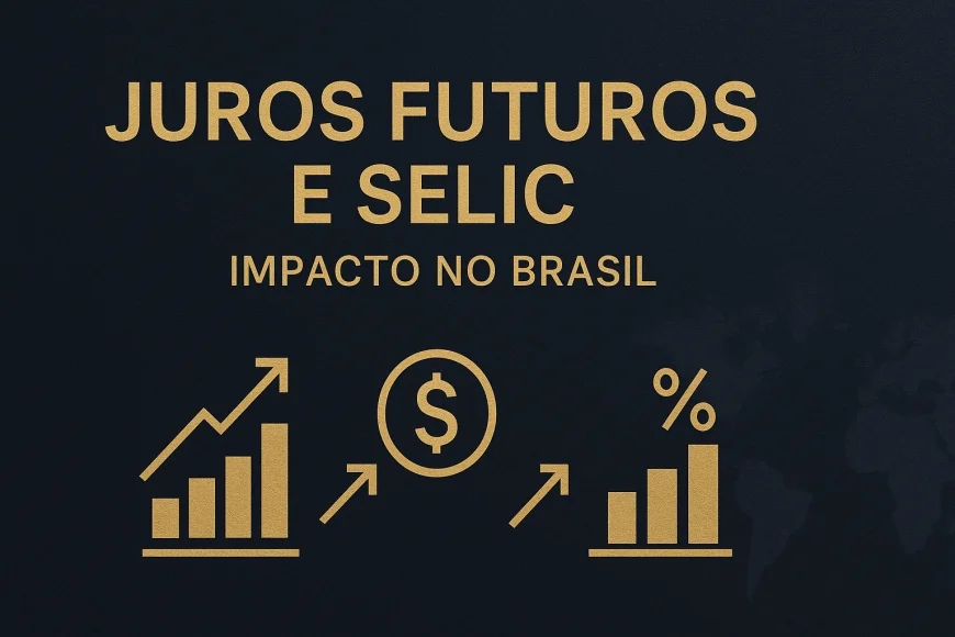 Analistas revisando curva de juros e dólar em mesa corporativa