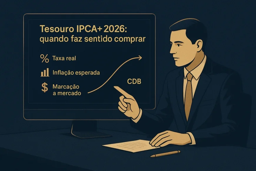 Analista financeiro comparando taxas reais e alternativas de renda fixa