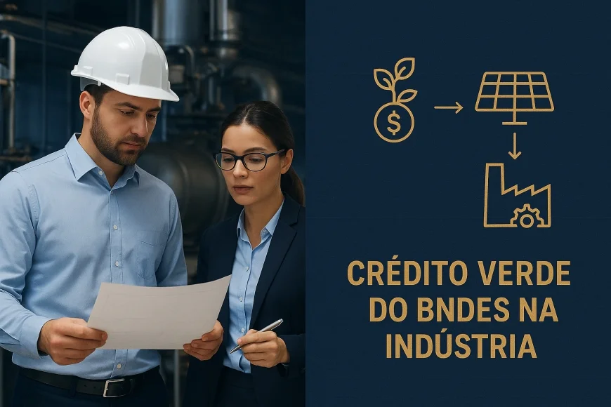 Engenheira e analista revisando projeto industrial de retrofit e energia solar