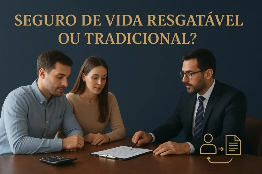 Casal e consultor analisando contrato de proteção patrimonial em mesa corporativa