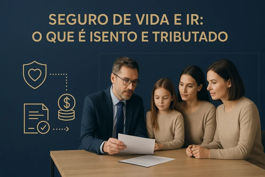 Família e consultor analisando apólice e documentos de sucessão