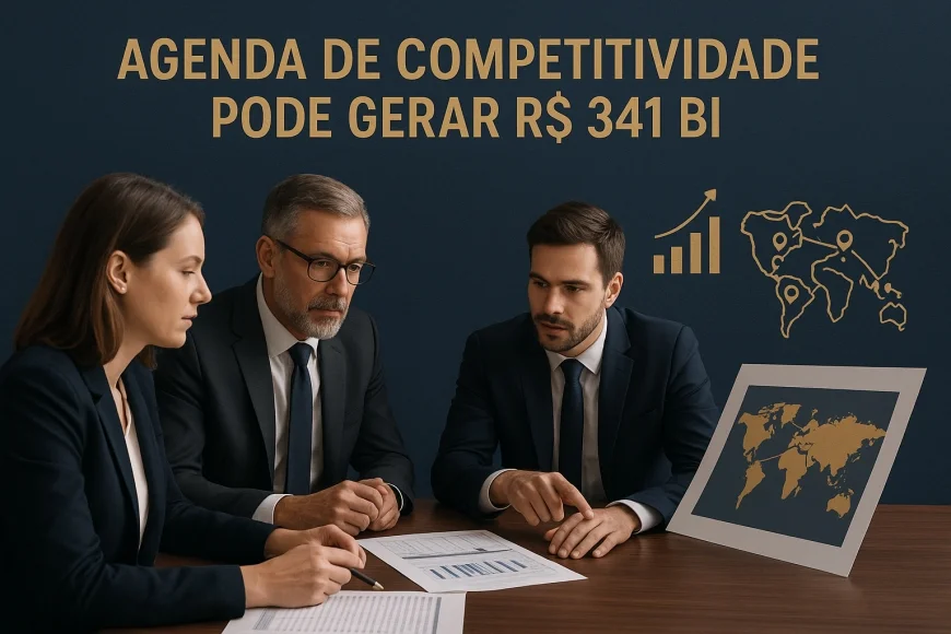 Executivos analisando custos e rotas logísticas em reunião corporativa