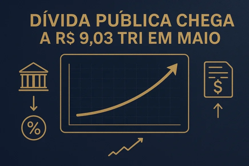 Analista financeiro avaliando gráficos de dívida pública e curva de juros