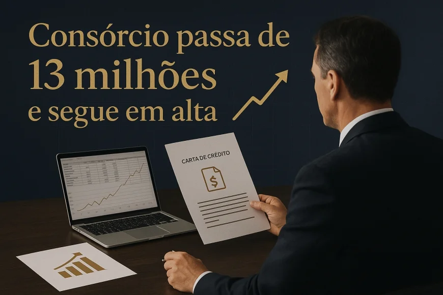 Executivo avaliando carta de crédito e fluxo de caixa para aquisição planejada