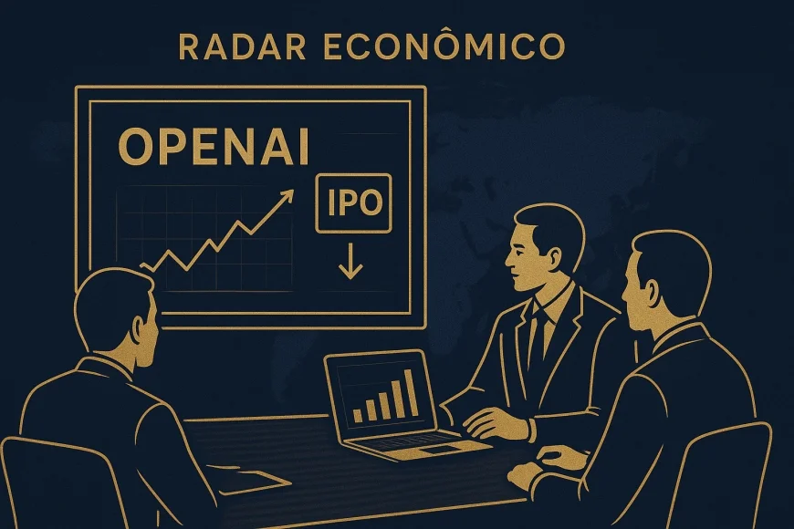 Investidores analisando valuation de empresa de IA em reunião estratégica