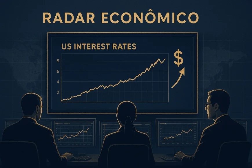 Analistas observam curva de juros americana e dólar em tela de negociação