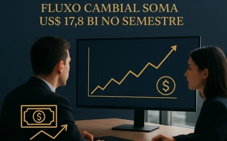 Fluxo cambial soma US$ 17,8 bi no semestre