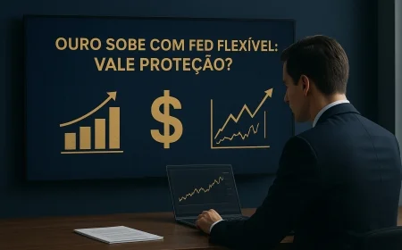 Ouro sobe com Fed flexível: vale proteção?