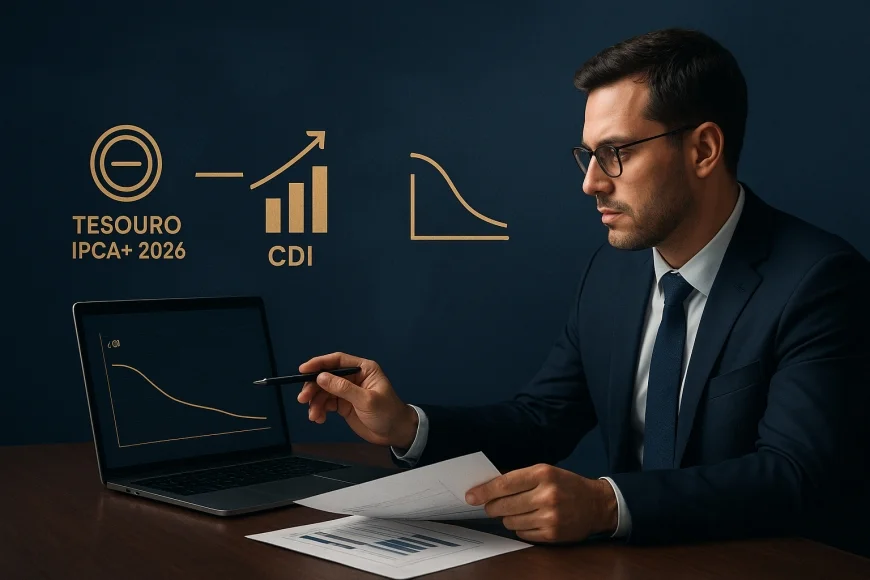 Analista financeiro comparando curva de juros real e alternativas de renda fixa