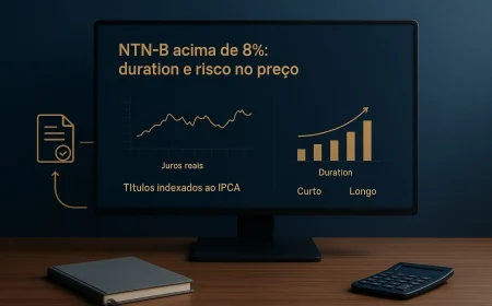 NTN-B acima de 8%: duration e risco no preço