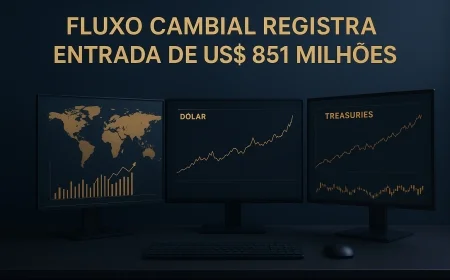 Fluxo cambial registra entrada de US$ 851 milhões