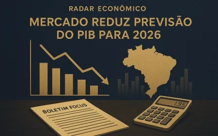 Mercado reduz previsão do PIB para 2026