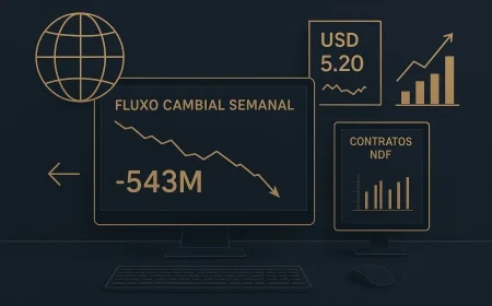 Fluxo cambial tem saída de US$ 543 milhões