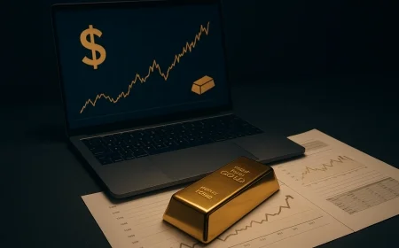 Ouro recua com dólar forte e inflação persistente